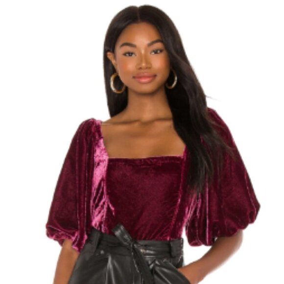 FREE PEOPLE | Marie  Velvet Open Back Cropped Top NWT - Picture 1 of 12